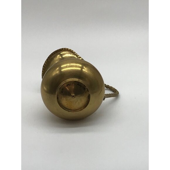 Small Vintage Brass Creamer/Pitcher w/handle 5" tall - Picture 5 of 5